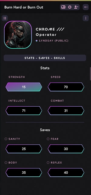 Role Sheets UI